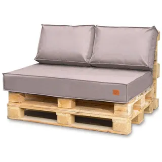 Palettenkissen 120 x 80 Set für Palettenmöbel Wasserdicht Europaletten Sitzkissen EU Palettensofa komplett besteht aus 3 Teilen in Farbe: beige - Beige