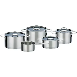 GSW Elegance Topf-Set 9-tlg. Bratentopf 20 cm + Fleischtopf 16 cm + Fleischtopf 20 cm + Fleischtopf 24 cm + Stielkasserolle 16 cm