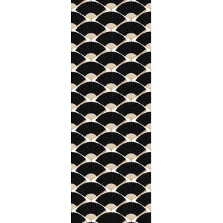 Queence Vinyltapete Ashton 90x300 cm schwarz
