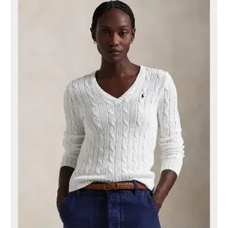 Polo Ralph Lauren für Damen. 211971870003 Baumwolltrikot in weißem Ecru-Strickjersey (XS), Lässig, Baumwolle