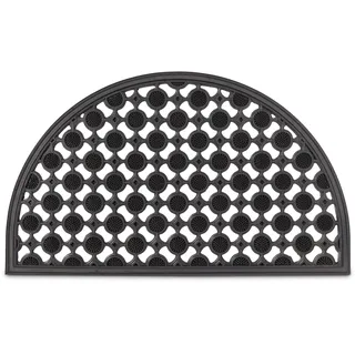 Relaxdays Fußabtreter halbrund, Schwarz,