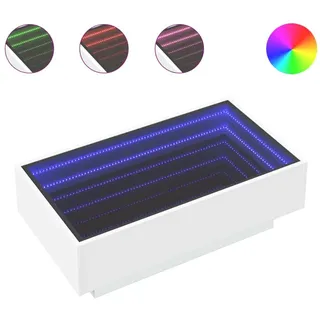 vidaXL LED-Couchtisch Weiß 90x50x30 cm Holzwerkstoff - Weiß