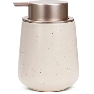 BosilunLife Seifenspender Keramik Bosilunlife Spülmittelspender, Nachfüllbarer Flüssigseifenspender 350ml, Großer Pumpkopf für leichtes Pressen, Geeignet für Küche, Bad (Beige)