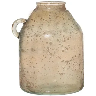 Alexandra House Living Vase aus recyceltem Glas, Braun, Glas, 18 x 18 x 23 cm