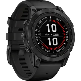 Garmin Fenix 7 Pro Solar BT 47 mm Edelstahlgehäuse schwarz Sportarmband schwarz One Size