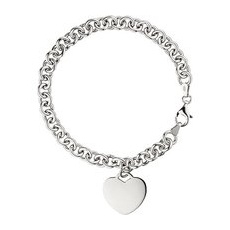 SIGO Armband mit Anhänger Herz 925 Sterling Silber 19 cm Herzarmband
