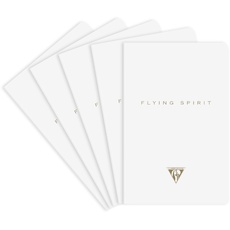 Clairefontaine 104596C - Packung mit 5 Hefte Flying Spirit, liniert 9x14 cm 48 Blatt, Weiß Motiven sortiert, 1 Pack