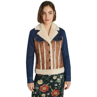 Desigual Womens CHAQ_Daniela Denim Jacket, Brown, 40
