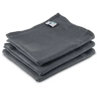 ELEXACLEAN Geschirrtuch 42 x 68 cm, Mikrofaser, anthrazit-grau, 3 Stück