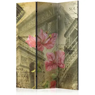 artgeist Paravent , Sandfarben, Hellrosa , Holz, Textil , Kiefer , massiv , Vintage , 135x172x3 cm , Motiv auf Vorder- und Rückseite , Wohnzimmer, Raumteiler, Paravents