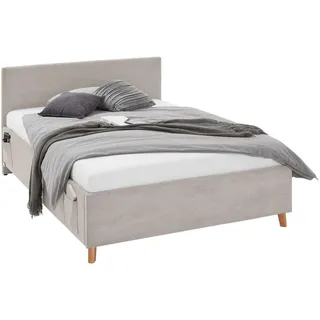 Meise Möbel meise.möbel Kinderbett »COOL«, Polsterbett wahlweise mit Bettkasten, inkl. USB-Anschluss, beige