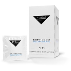 Cellini Espresso Servings Bar Entkoffeiniert, 100% Arabica, (18 ESE Pads), 3er Pack (3 x 125 g)