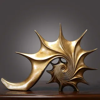 YUDIZWS Muschel Skulptur Deko Wohnzimmer Modern Harz Abstrakte Kunst Statue Schreibtisch Dekorationen für Zuhause & Büro,40.5 x28 x 5.5 cm