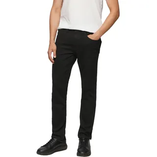 Slim-fit-Jeans S.OLIVER, Herren, Gr. 38, Länge 34, schwarz, Denim/Jeans, Obermaterial: 98% Baumwolle, 2% Elasthan, unifarben, slim fit knöchellang, Jeans Slim-fit-Jeans, im Five-Pocket Style