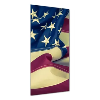 Wallario selbstklebende Duschrückwand 80 x 200 cm mit Motiv Amerikanische Flagge im Wind - Wandverkleidung mit Hochglanzlaminat in Glasoptik