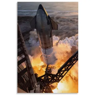 Raumschiff Spacex Flug Weltraum Poster Büro Zimmer Dekor Kosmischer Sternenhimmel Wandkunst Poster für Wanddekoration 60 x 90 cm