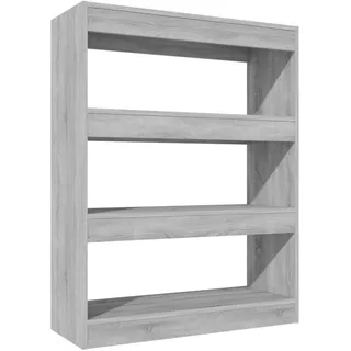 vidaXL Bücherregal/Raumteiler Grau Sonoma 80x30x103 cm Holzwerkstoff