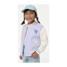 Girls M&S Collection Cotton Rich Butterfly Graphic Bomber (2-8 Yrs) - Lilac, Lilac - 5-6 Years