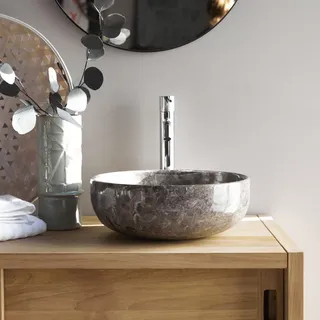 Pia - Waschbecken aus Marmor light grey ∅ 33 cm