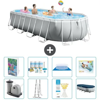 Prism Frame Pool Oval - 610x305x122 cm - 9-teilig S683 - Grau