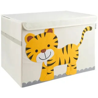 Xxxl Spielzeugbox , Gelb, Naturfarben , Kunststoff, Textil , Tiger , 36x36x51 cm , Deckel abnehmbar , Baby & Kindermöbel, Babyzimmer, Spielzeugkisten