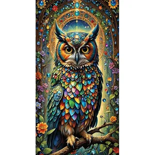 JATOK 5D Diamond Painting Großes XXL 40x70cm Diamant Painting Bilder Eule Diamond Art Erwachsene Full DIY Diamant Kunst Malerei Stickerei Set Kreuzstich Bilder Home Wand Dekor