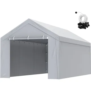 Vevor Carport Garagezelt 3,00 x 6,00 m weiß mit Seitenwand