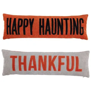 Mud Pie Halloween und Thanksgiving Wendekissen, Orange, Beige