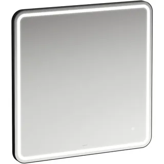 LAUFEN BASE 2.0 Spiegel, LED-Beleuchtung, Touch Sensorschalter, eckig, Aluminiumrahmen schwarz matt, H4443811084501, Ausführung: 800x800mm