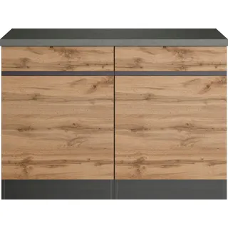 kochstation Unterschrank KS-Riesa 120 x 60 x 86 cm Braun