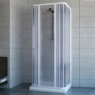 DUSCHKABINE DUSCHE DUSCHABTRENNUNG DUSCHWAND U FORM FALTTUR 3 SEITEN 90X80 CM