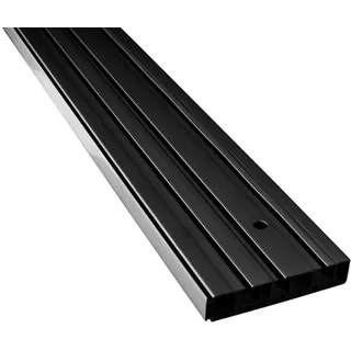 SN DECO GROUP Vorhangschiene SH (3)" Gr. 2, schwarz, 150 cm, Gardinenschiene vorgebohrt, Komplettes Zubehör und Röllchen - Schwarz