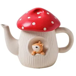 Keramische Theepot in Paddenschoenform (700 ml, 12 x 16,5 cm) für Wasserkocher, Teekannen und Kaffeemaschinen. - Weiß