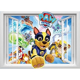 Wandaufkleber für Kinderzimmer, Motiv: Paw Patrol, für Jungen und Mädchen, Wandsticker, Größe: 57 cm x 80 cm, 1 Blatt Vinyl