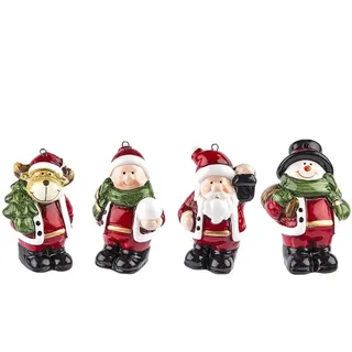 Ideen mit Herz Kleine Deko-Figuren | Weihnachten | 4 Stück | Rentier, Weihnachtsmann, Schneemann & Winterkind | Weihnachtsfiguren ideal zum Basteln oder als Tischdeko (Figuren stehend | ca. 7 cm hoch)