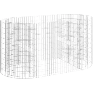 vidaXL Gabionen-Hochbeet Verzinktes Eisen 200x100x100 cm - Silber