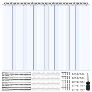 Vevor Streifenvorhang 243 cm x 121,9 cm Transparent