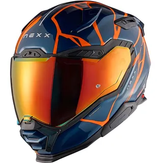 NEXX X.WST3 B-Side, Integralhelm - Dunkelblau/Orange - L