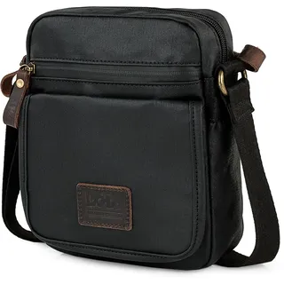 Lois - Umhängetasche Herren Klein mit verstellbarem riemen - Herren Umhängetasche Klein hergestellt aus hochwertigen Materialien - Dauerhaft Kleine Umhängetasche Herren - Herrentasche Zum Umh, Schwarz
