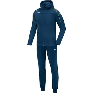 JAKO Trainingsanzug Herren & Damen Polyester Classico mit Kapuze Nightblue/Citro 3XL - Jogginganzug 2-teilig für Sport und Alltag, Jogginghose & Trainingsjacke