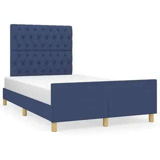 vidaXL Bettgestell ohne Matratze Blau 120x200 cm Stoff - Blau