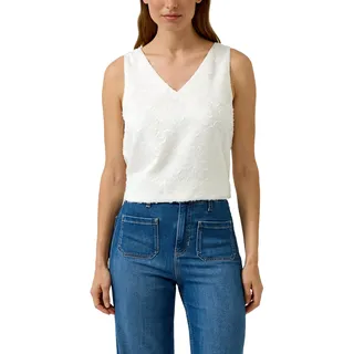 s.Oliver Ärmelloses Chiffon-Top mit V-Ausschnitt und floralem Muster