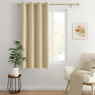 MIULEE Verdunklungsvorhang Beige-gelb Blickdichte Vorhänge mit Ösen Thermovorhang Hitzeschutz Türvorhang 1 Stück H 175 x B 140 cm Tür Gardinen Abdunkelnde Wohnzimmer Schlafzimmer Blackout Curtain
