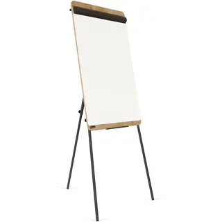 Rocada | Flipchart | Dreibein Ständer | Whiteboard mit Ständer und Holzrahmen | Höhenverstellbares Dreibeinstativ | Flipchart Trocken Abwischbar und Magnetisch | 69 x 115 cm - Weiß