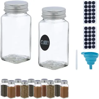 Relaxdays Gewürzgläser 120 ml 12 St.