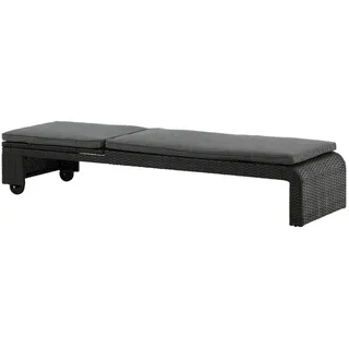 VCM Sonnenliege 196 x 60 x 32 cm Schwarz