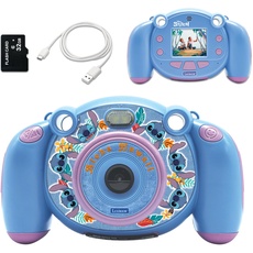 Lexibook - Disney Stitch - 4-in-1-Kinderkamera mit Foto-, Video-, Audio- und Spielfunktionen, 32GB SD-Karte enthalten - DJ080D