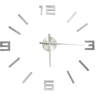 vidaXL 3D-Wanduhr Modernes Design Silbern 100 cm XXL
