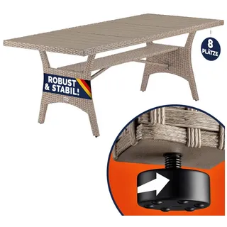 CASARIA Gartentisch 190 x 90 x 75 cm Creme