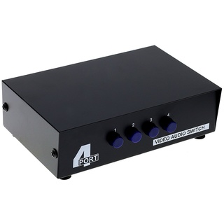 LEAGY 4 Port Video Audio AV Switch - 4 Eingang 1 Ausgang - 4 DVD an 1 TV - Standard RCA Stecker